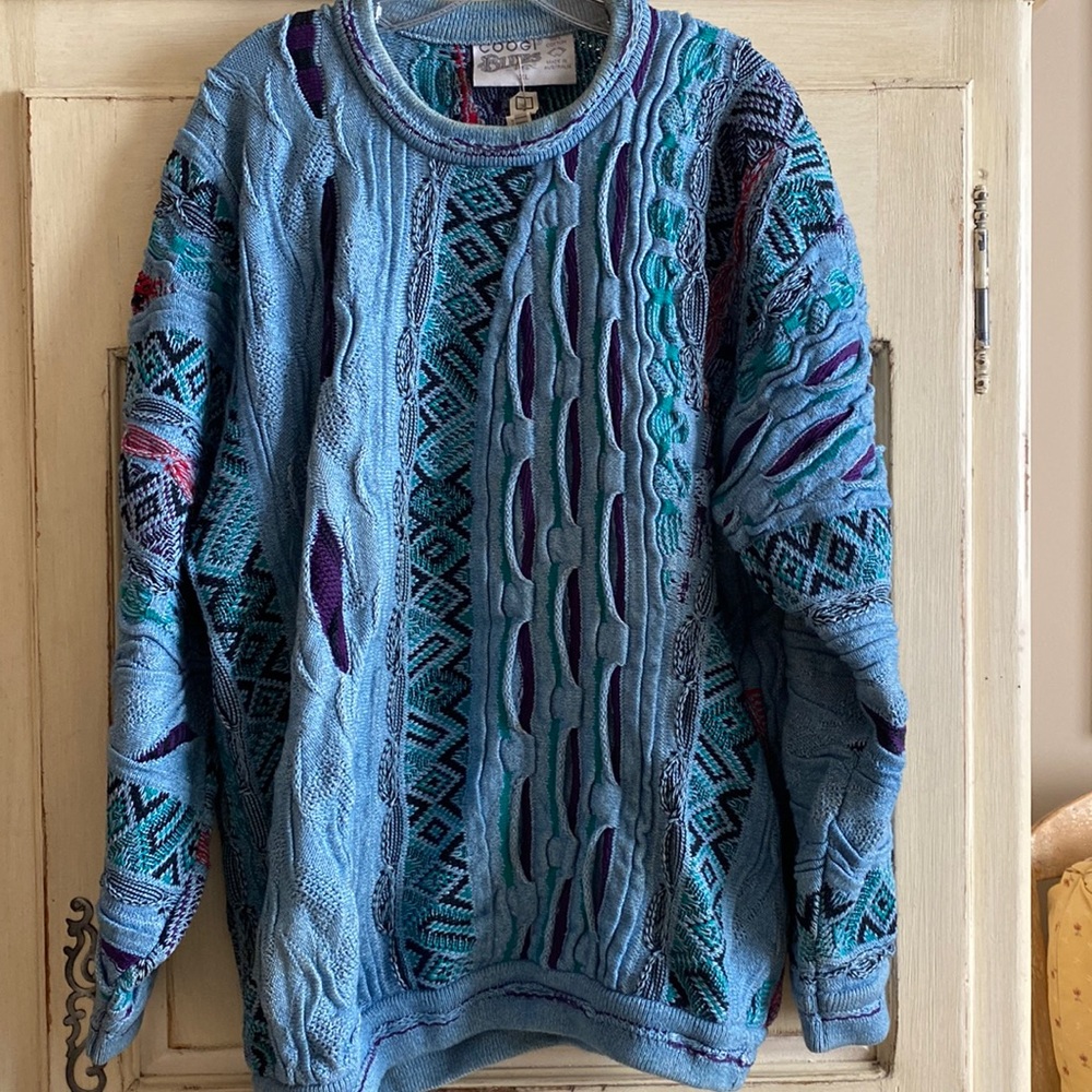 Authentic Coogi Vintage 90’s 3D Cotton Blues Australia Biggie Sweater Men’s XL